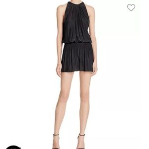 Ramy Brook Paris Sleeveless Halter Drop Waist Mini Dress (Black)